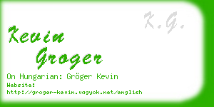 kevin groger business card